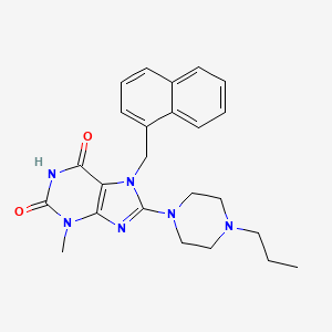 molecular formula C24H28N6O2 B2424051 3-methyl-7-[(naphthalen-1-yl)methyl]-8-(4-propylpiperazin-1-yl)-2,3,6,7-tetrahydro-1H-purine-2,6-dione CAS No. 887030-43-5
