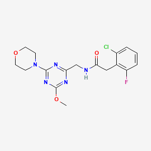 2-(2-chloro-6-fluorophenyl)-N-((4-methoxy-6-morpholino-1,3,5-triazin-2-yl)methyl)acetamide