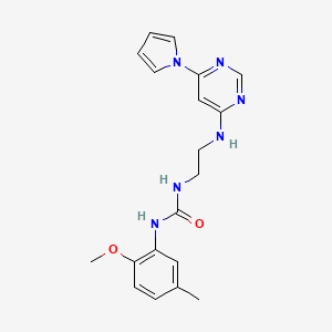 1-(2-((6-(1H-pyrrol-1-yl)pyrimidin-4-yl)amino)ethyl)-3-(2-methoxy-5-methylphenyl)urea