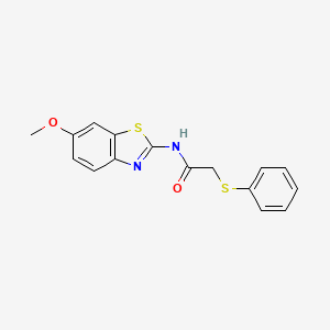 molecular formula C16H14N2O2S2 B2424065 N-(6-methoxy-1,3-benzothiazol-2-yl)-2-(phenylsulfanyl)acetamide 