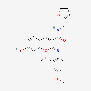 (2Z)-2-[(2,4-dimethoxyphenyl)imino]-N-(2-furylmethyl)-7-hydroxy-2H-chromene-3-carboxamide