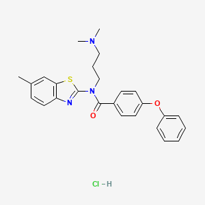 molecular formula C26H28ClN3O2S B2424067 N-(3-(dimethylamino)propyl)-N-(6-methylbenzo[d]thiazol-2-yl)-4-phenoxybenzamide hydrochloride CAS No. 1215394-83-4