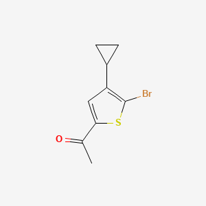 molecular formula C9H9BrOS B2424074 5-Acetyl-2-bromo-3-(cyclopropyl)thiophene CAS No. 2302672-24-6