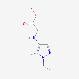 molecular formula C9H15N3O2 B2424081 Methyl 2-[(1-ethyl-5-methylpyrazol-4-yl)amino]acetate CAS No. 2247206-19-3