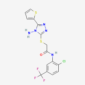 2-{[4-amino-5-(thiophen-2-yl)-4H-1,2,4-triazol-3-yl]sulfanyl}-N-[2-chloro-5-(trifluoromethyl)phenyl]acetamide
