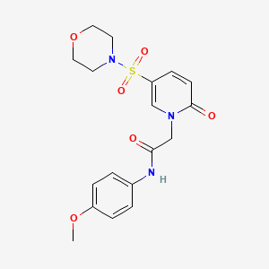 molecular formula C18H21N3O6S B2424093 N-(4-methoxyphenyl)-2-[5-(morpholine-4-sulfonyl)-2-oxo-1,2-dihydropyridin-1-yl]acetamide CAS No. 1251593-96-0