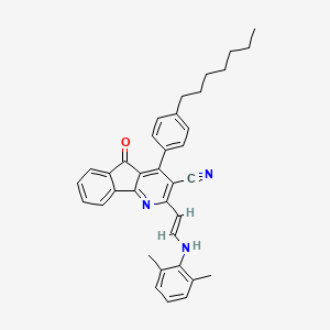 2-[(E)-2-(2,6-dimethylanilino)ethenyl]-4-(4-heptylphenyl)-5-oxoindeno[1,2-b]pyridine-3-carbonitrile