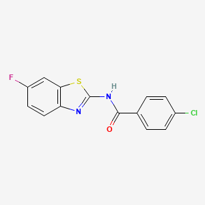 4-chloro-N-(6-fluoro-1,3-benzothiazol-2-yl)benzamide