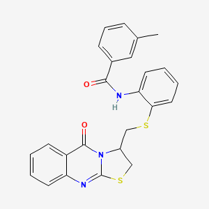 3-methyl-N-(2-{[(5-oxo-2,3-dihydro-5H-[1,3]thiazolo[2,3-b]quinazolin-3-yl)methyl]sulfanyl}phenyl)benzenecarboxamide