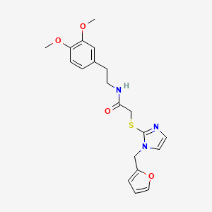 B2424115 N-(3,4-dimethoxyphenethyl)-2-((1-(furan-2-ylmethyl)-1H-imidazol-2-yl)thio)acetamide CAS No. 887213-65-2