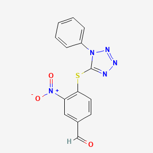 3-nitro-4-[(1-phenyl-1H-tetrazol-5-yl)sulfanyl]benzaldehyde
