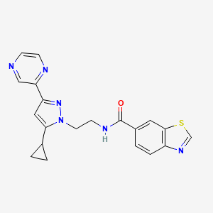 N-(2-(5-cyclopropyl-3-(pyrazin-2-yl)-1H-pyrazol-1-yl)ethyl)benzo[d]thiazole-6-carboxamide
