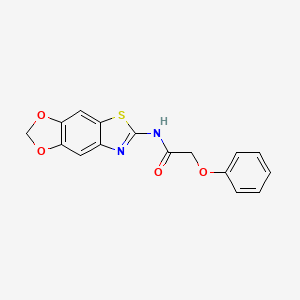 molecular formula C16H12N2O4S B2424142 N-([1,3]二氧杂-4,5-f][1,3]苯并噻唑-6-基)-2-苯氧基乙酰胺 CAS No. 868677-91-2