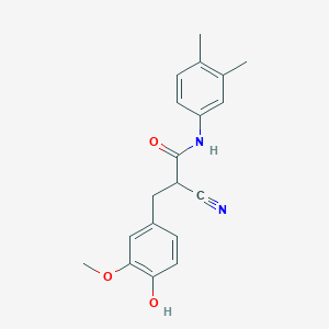 molecular formula C19H20N2O3 B2424143 2-cyano-N-(3,4-dimethylphenyl)-3-(4-hydroxy-3-methoxyphenyl)propanamide CAS No. 1260943-79-0