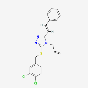 molecular formula C20H17Cl2N3S B2424146 4-allyl-3-[(3,4-dichlorobenzyl)sulfanyl]-5-[(E)-2-phenylethenyl]-4H-1,2,4-triazole CAS No. 692287-18-6