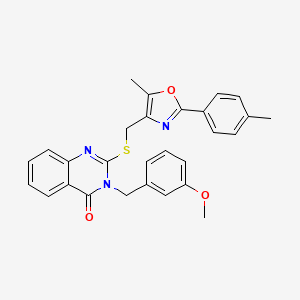 3-(3-methoxybenzyl)-2-(((5-methyl-2-(p-tolyl)oxazol-4-yl)methyl)thio)quinazolin-4(3H)-one