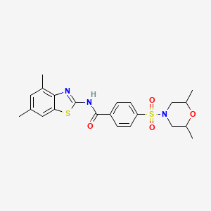 molecular formula C22H25N3O4S2 B2424153 N-(4,6-dimethylbenzo[d]thiazol-2-yl)-4-((2,6-dimethylmorpholino)sulfonyl)benzamide CAS No. 438022-92-5