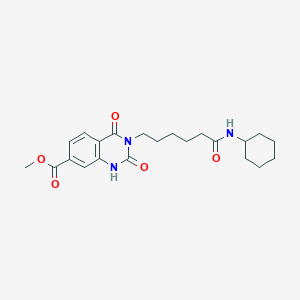 molecular formula C22H29N3O5 B2424154 methyl 3-[5-(cyclohexylcarbamoyl)pentyl]-2,4-dioxo-1,2,3,4-tetrahydroquinazoline-7-carboxylate CAS No. 896384-22-8