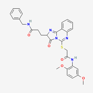 molecular formula C30H29N5O5S B2424161 N-benzyl-3-[5-({[(2,5-dimethoxyphenyl)carbamoyl]methyl}sulfanyl)-3-oxo-2H,3H-imidazo[1,2-c]quinazolin-2-yl]propanamide CAS No. 1037222-88-0