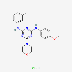 N2-(3,4-dimethylphenyl)-N4-(4-methoxyphenyl)-6-morpholino-1,3,5-triazine-2,4-diamine hydrochloride