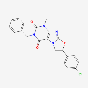 molecular formula C21H15ClN4O3 B2424163 3-苄基-7-(4-氯苯基)-1-甲氧基噁唑啉并[2,3-f]嘌呤-2,4(1H,3H)-二酮 CAS No. 899947-92-3