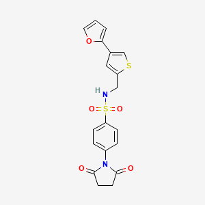 4-(2,5-Dioxopyrrolidin-1-yl)-N-[[4-(furan-2-yl)thiophen-2-yl]methyl]benzenesulfonamide