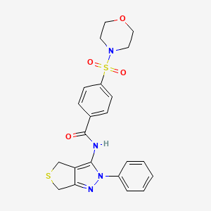 molecular formula C22H22N4O4S2 B2424168 4-(morpholinosulfonyl)-N-(2-phenyl-4,6-dihydro-2H-thieno[3,4-c]pyrazol-3-yl)benzamide CAS No. 392254-78-3