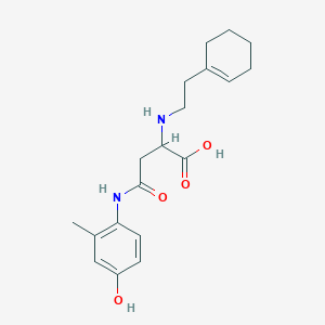 molecular formula C19H26N2O4 B2424169 2-((2-(Cyclohex-1-en-1-yl)ethyl)amino)-4-((4-hydroxy-2-methylphenyl)amino)-4-oxobutanoic acid CAS No. 1098635-42-7