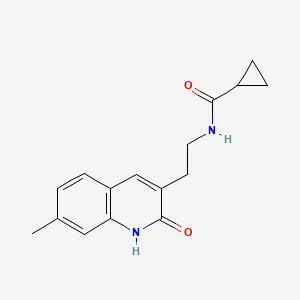 molecular formula C16H18N2O2 B2424172 N-(2-(7-methyl-2-oxo-1,2-dihydroquinolin-3-yl)ethyl)cyclopropanecarboxamide CAS No. 851404-53-0