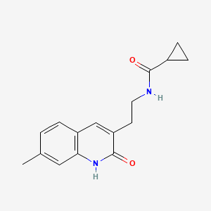 molecular formula C16H18N2O2 B2424172 N-[2-(7-methyl-2-oxo-1H-quinolin-3-yl)ethyl]cyclopropanecarboxamide CAS No. 851404-53-0