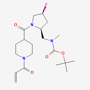 molecular formula C20H32FN3O4 B2424183 Tert-butyl N-[[(2S,4S)-4-fluoro-1-(1-prop-2-enoylpiperidine-4-carbonyl)pyrrolidin-2-yl]methyl]-N-methylcarbamate CAS No. 2361598-89-0