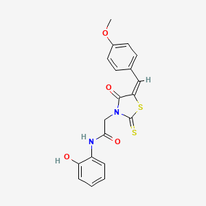 N-(2-hydroxyphenyl)-2-[(5E)-5-[(4-methoxyphenyl)methylidene]-4-oxo-2-sulfanylidene-1,3-thiazolidin-3-yl]acetamide