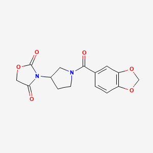 3-(1-(Benzo[d][1,3]dioxole-5-carbonyl)pyrrolidin-3-yl)oxazolidine-2,4-dione