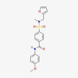 molecular formula C20H20N2O5S B2424222 4-[furan-2-ylmethyl(methyl)sulfamoyl]-N-(4-methoxyphenyl)benzamide CAS No. 941996-46-9
