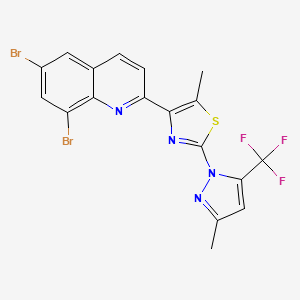 6,8-dibromo-2-{5-methyl-2-[3-methyl-5-(trifluoromethyl)-1H-pyrazol-1-yl]-1,3-thiazol-4-yl}quinoline