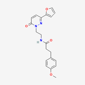 molecular formula C20H21N3O4 B2424229 N-(2-(3-(furan-2-yl)-6-oxopyridazin-1(6H)-yl)ethyl)-3-(4-methoxyphenyl)propanamide CAS No. 953999-81-0