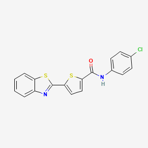 molecular formula C18H11ClN2OS2 B2424234 5-(1,3-苯并噻唑-2-基)-N-(4-氯苯基)噻吩-2-羧酰胺 CAS No. 622344-97-2