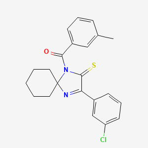 molecular formula C22H21ClN2OS B2424235 3-(3-Chlorophenyl)-1-(3-methylbenzoyl)-1,4-diazaspiro[4.5]dec-3-ene-2-thione CAS No. 1223980-31-1