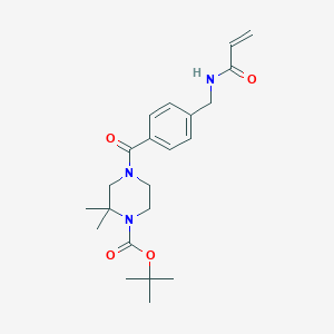 molecular formula C22H31N3O4 B2424247 Tert-butyl 2,2-dimethyl-4-[4-[(prop-2-enoylamino)methyl]benzoyl]piperazine-1-carboxylate CAS No. 2361745-35-7