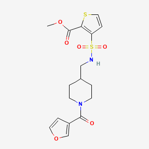 molecular formula C17H20N2O6S2 B2424260 methyl 3-(N-((1-(furan-3-carbonyl)piperidin-4-yl)methyl)sulfamoyl)thiophene-2-carboxylate CAS No. 1396885-32-7