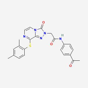 molecular formula C23H21N5O3S B2424270 N-(4-acetylphenyl)-2-{8-[(2,4-dimethylphenyl)sulfanyl]-3-oxo-2H,3H-[1,2,4]triazolo[4,3-a]pyrazin-2-yl}acetamide CAS No. 1251603-42-5
