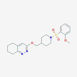 B2424276 3-[[1-(2-Methoxyphenyl)sulfonylpiperidin-4-yl]methoxy]-5,6,7,8-tetrahydrocinnoline CAS No. 2379972-80-0