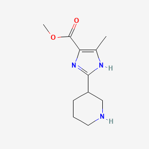 molecular formula C11H17N3O2 B2424283 Methyl 5-methyl-2-piperidin-3-yl-1H-imidazole-4-carboxylate CAS No. 2248276-11-9