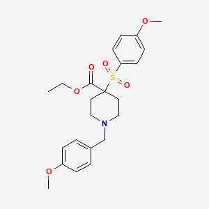 molecular formula C23H29NO6S B2424285 Ethyl 1-(4-methoxybenzyl)-4-[(4-methoxyphenyl)sulfonyl]-4-piperidinecarboxylate CAS No. 212771-00-1