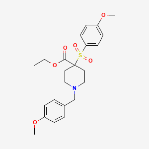 B2424285 Ethyl 1-(4-methoxybenzyl)-4-[(4-methoxyphenyl)sulfonyl]-4-piperidinecarboxylate CAS No. 212771-00-1