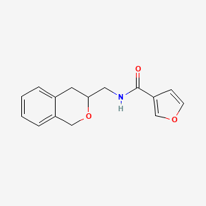 molecular formula C15H15NO3 B2424305 N-(isochroman-3-ylmethyl)furan-3-carboxamide CAS No. 2034439-10-4