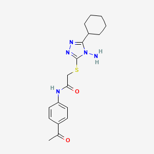 molecular formula C18H23N5O2S B2424315 N-(4-acetylphenyl)-2-[(4-amino-5-cyclohexyl-4H-1,2,4-triazol-3-yl)sulfanyl]acetamide CAS No. 899965-16-3