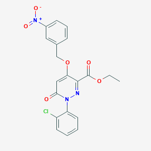 molecular formula C20H16ClN3O6 B2424338 Ethyl 1-(2-chlorophenyl)-4-((3-nitrobenzyl)oxy)-6-oxo-1,6-dihydropyridazine-3-carboxylate CAS No. 899943-40-9