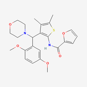 molecular formula C24H28N2O5S B2424350 N-[3-[(2,5-dimethoxyphenyl)-morpholin-4-ylmethyl]-4,5-dimethylthiophen-2-yl]furan-2-carboxamide CAS No. 618407-34-4
