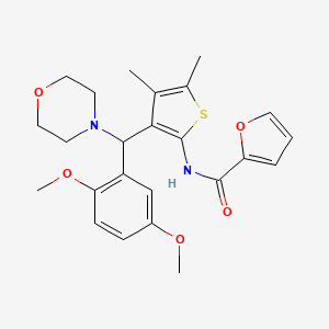 N-(3-((2,5-dimethoxyphenyl)(morpholino)methyl)-4,5-dimethylthiophen-2-yl)furan-2-carboxamide